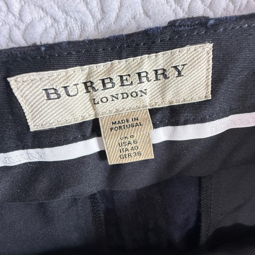 Burberry‎ London Black Jacquard Tailored Straight Leg Dress Pants Womens Size 6 - Picture 4 of 7